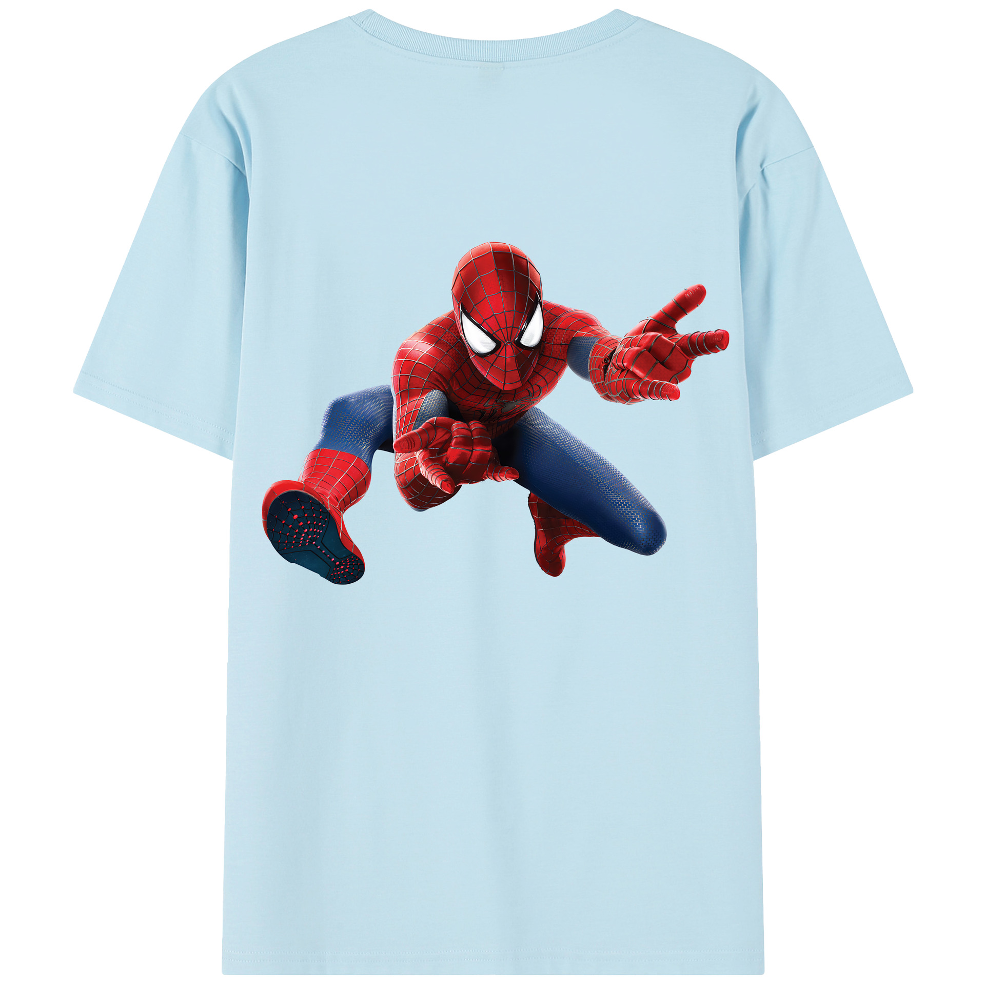 （画像用） Spider Man スパイダーマン 綿100％半袖Tシャツ（背面プリント）